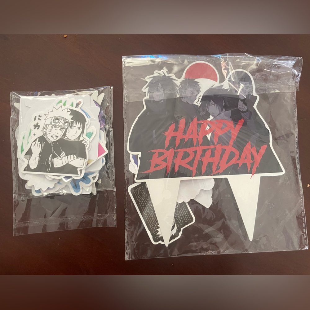 Naruto Anime Themed Birthday Stickers /cake topper